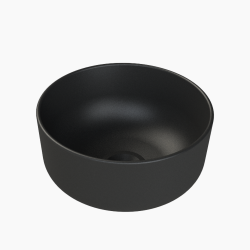 Επικαθήμενος Νιπτήρας Πορσελάνης Cerastyle Aqua Φ33 cm 077607-97 Black (Μαύρο) Ματ